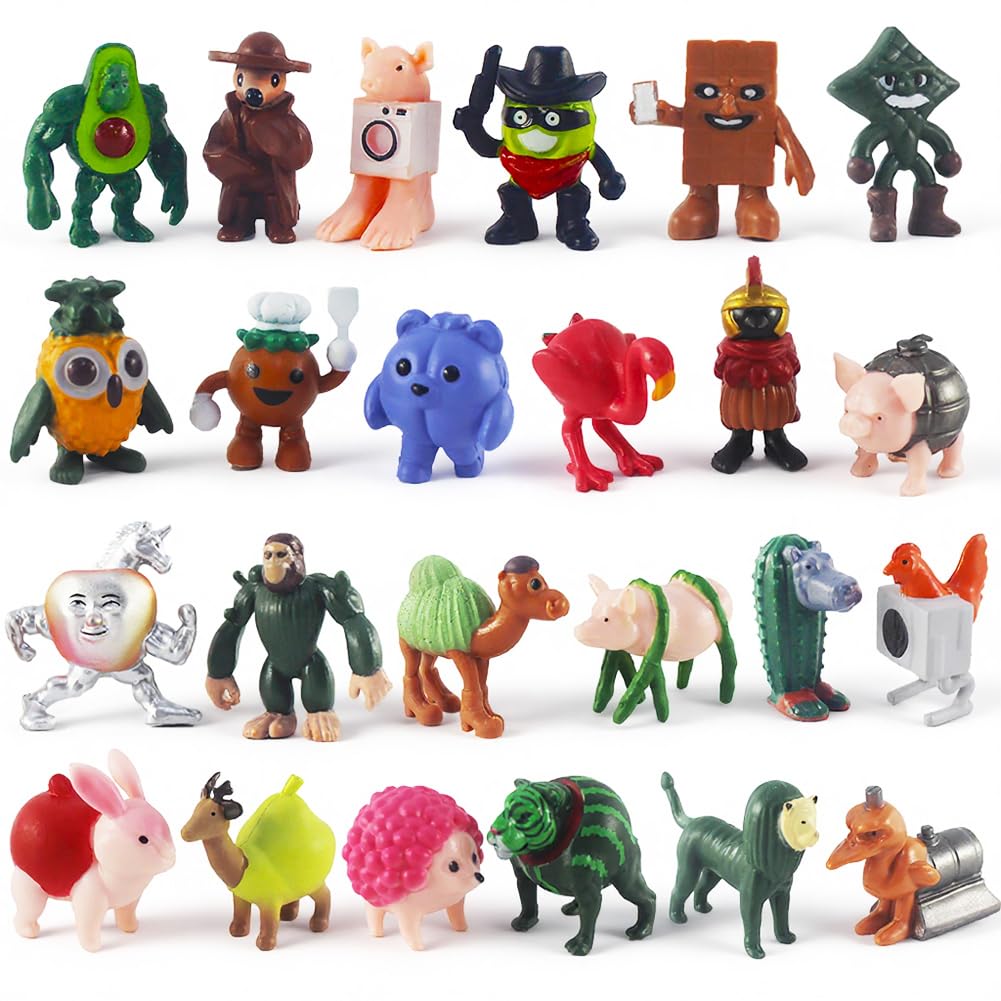 Italian Brainrot Action Figures Set,Funny Collectible Figures for Kids & Adults,Tralalero Tralala-Inspired,Creative Shark,Monkey and More Toys,Safe Gifts for Fans Ages 6+ (H-24PCS)