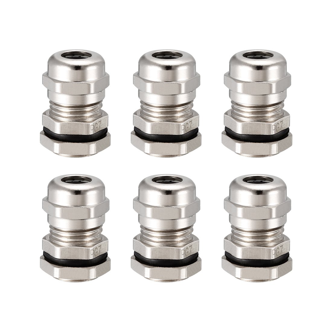 uxcell 6Pcs PG7 Cable Gland Metal Waterproof Connector Wire Glands Joints for 3mm-6.5mm Dia Range-image-39