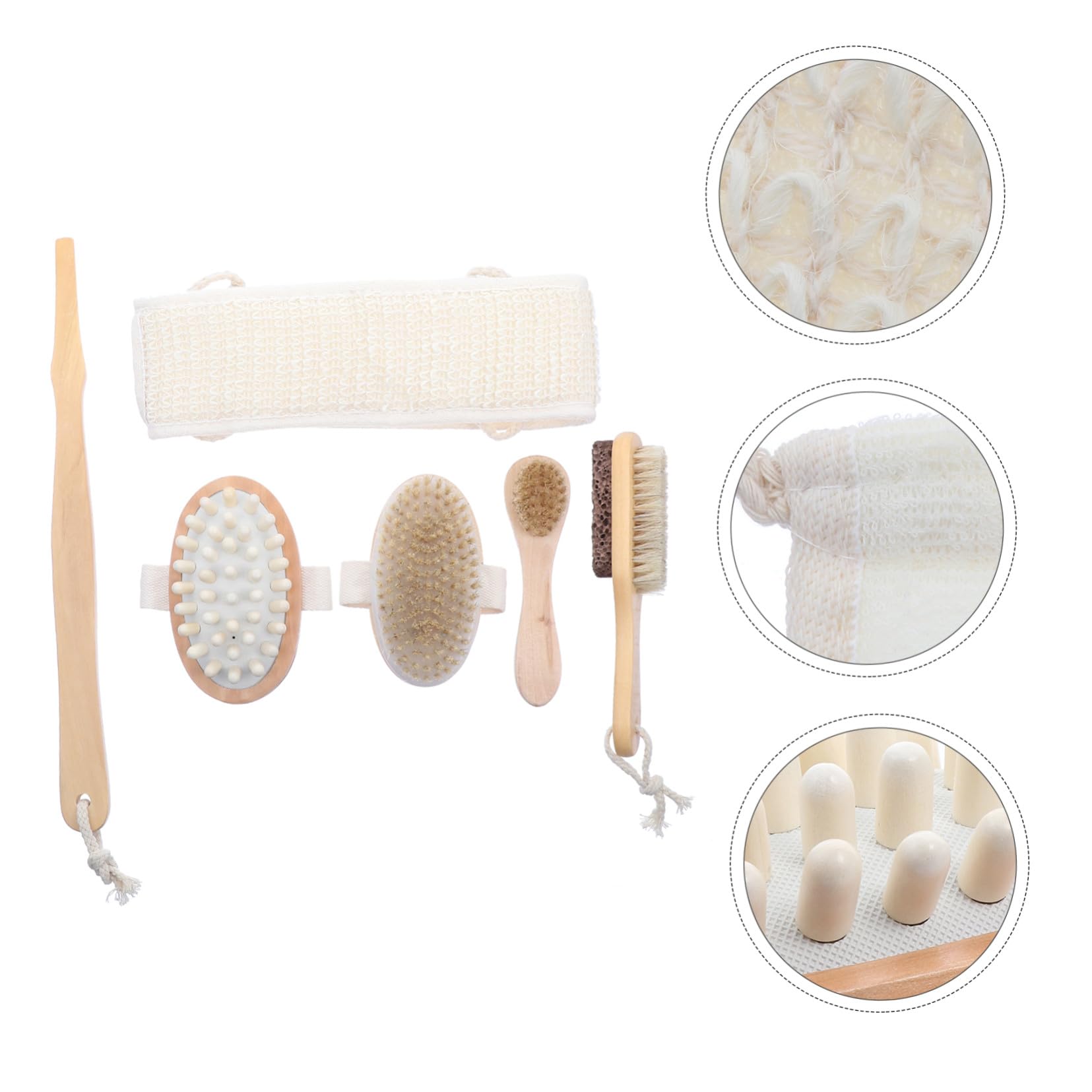 6 Stück Spa Bürste Massagebürste Badebürste aus Nylon mit Langem Griff für Rücken und Körper Angenehme Anwendung für Damen und Herren im Bad