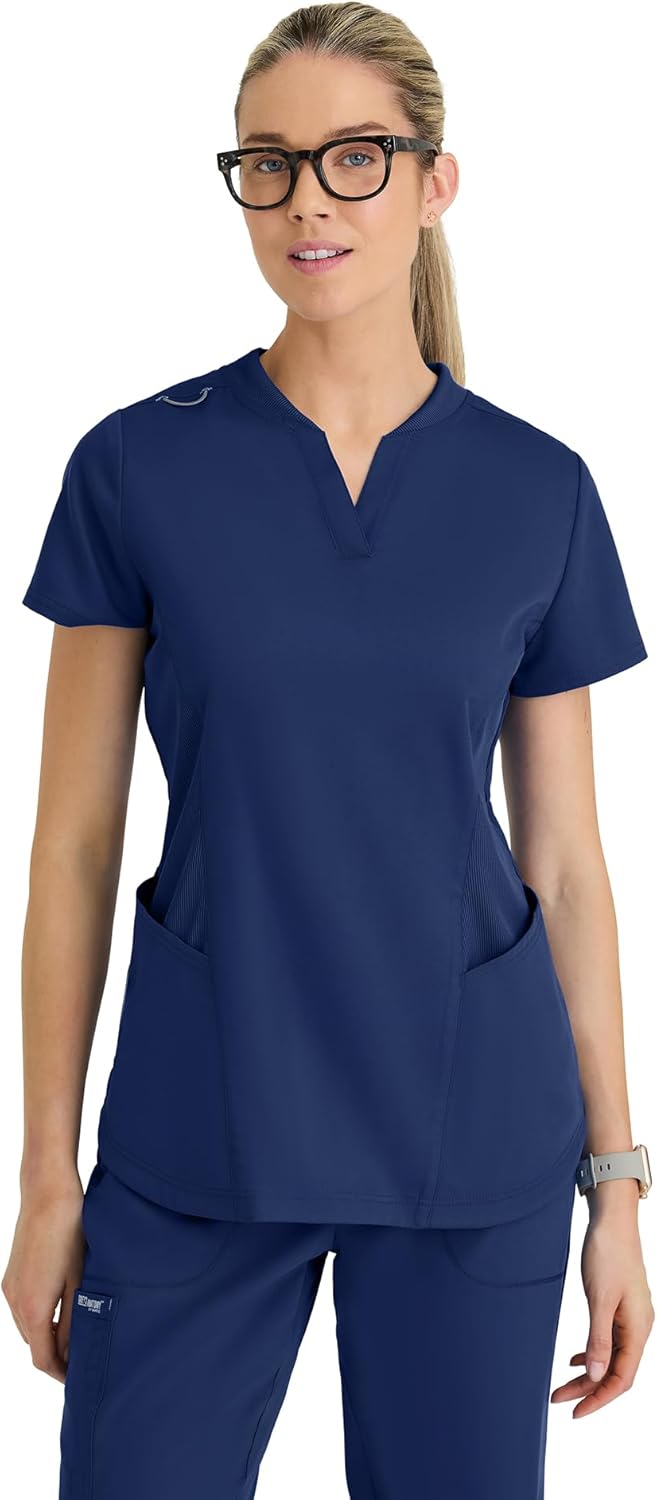 BARCO Grey’s Anatomy Classic Erin Scrub Top for Women – 4-Pockets, Natural Stretch, Soil Release, Super-Soft Finish
