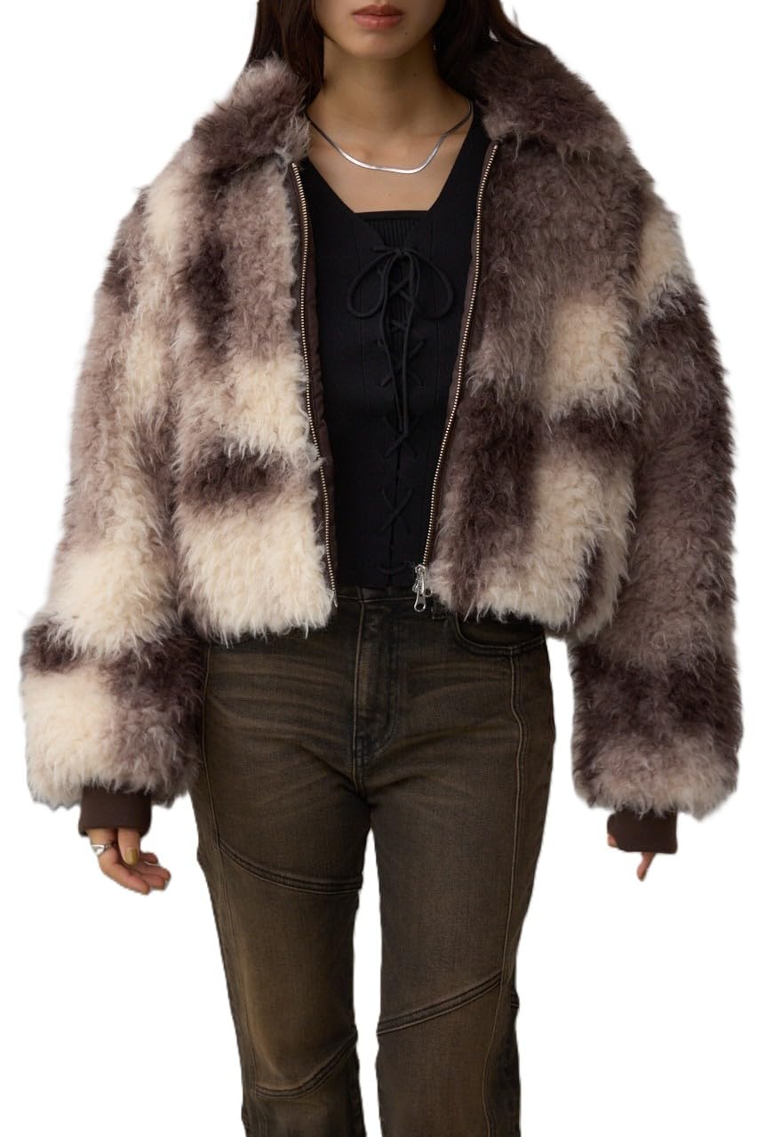 [AZUL by moussy] [アズールバイマウジー] カーリー ボア ショート ブルゾン レディース 250IAC30-076I