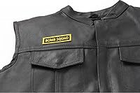 Vista 2 de Parche, parche bordado (planchar o coser), posición de rango de club, escuadrón de bombas (amarillo sobre negro), 3" x 1