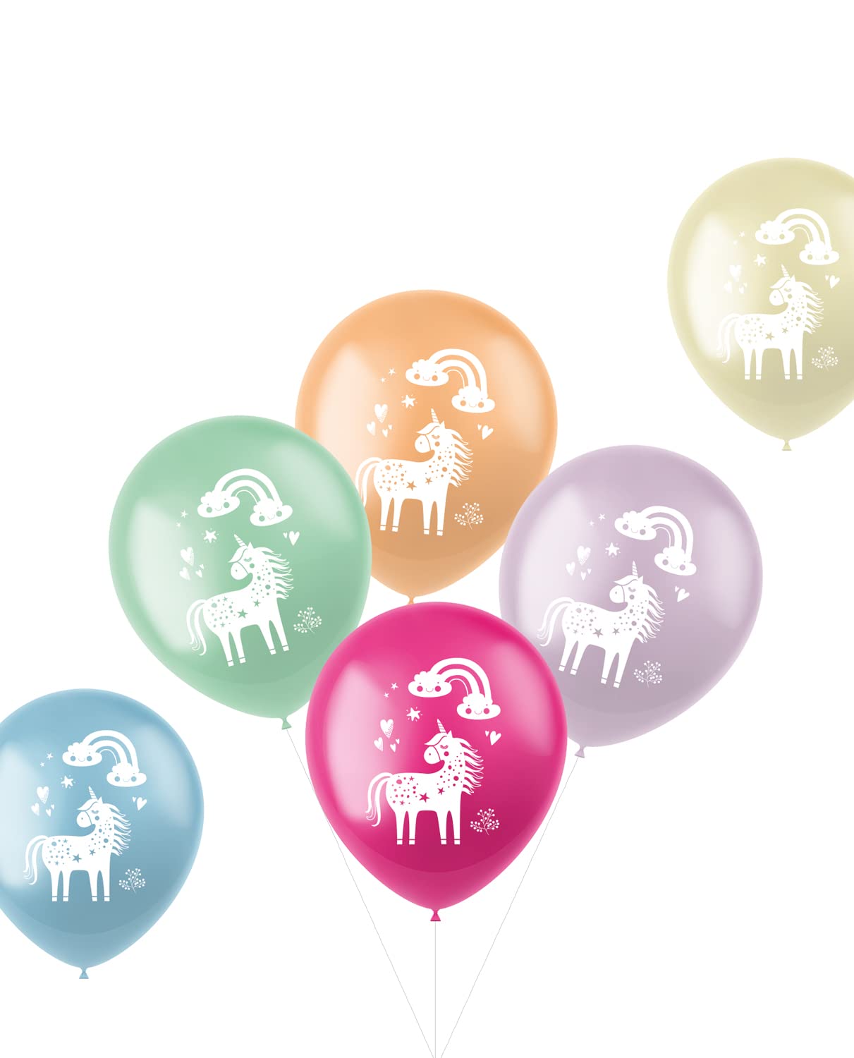 Folat - Balloons Unicorns & Rainbows Multicolored 33cm - 6 pieces — image 1