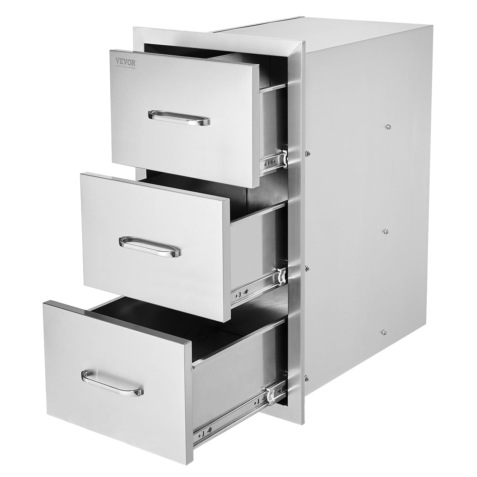 VEVOR Puertas de armario 400 x 725 x 525 mm con cierre de seguridad para niños, color plateado