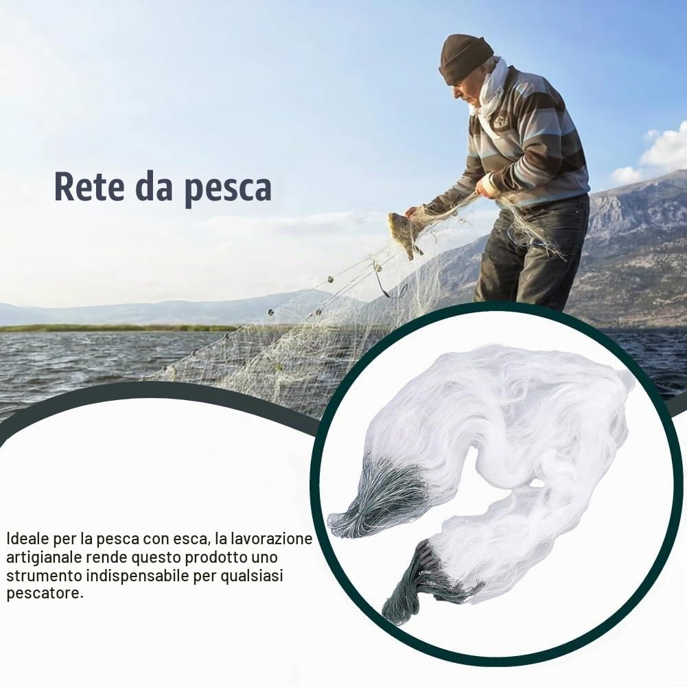 50 m Lunghezza 1,5 m Altezza Tre strati Rete da pesca pesante con galleggiante Accessori per la pesca Rete per lavandino(4 Finger)