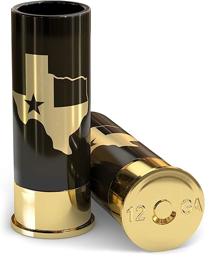 Old Southern Brass Vasos de chupito patrióticos de la bandera de Texas, juego de 4