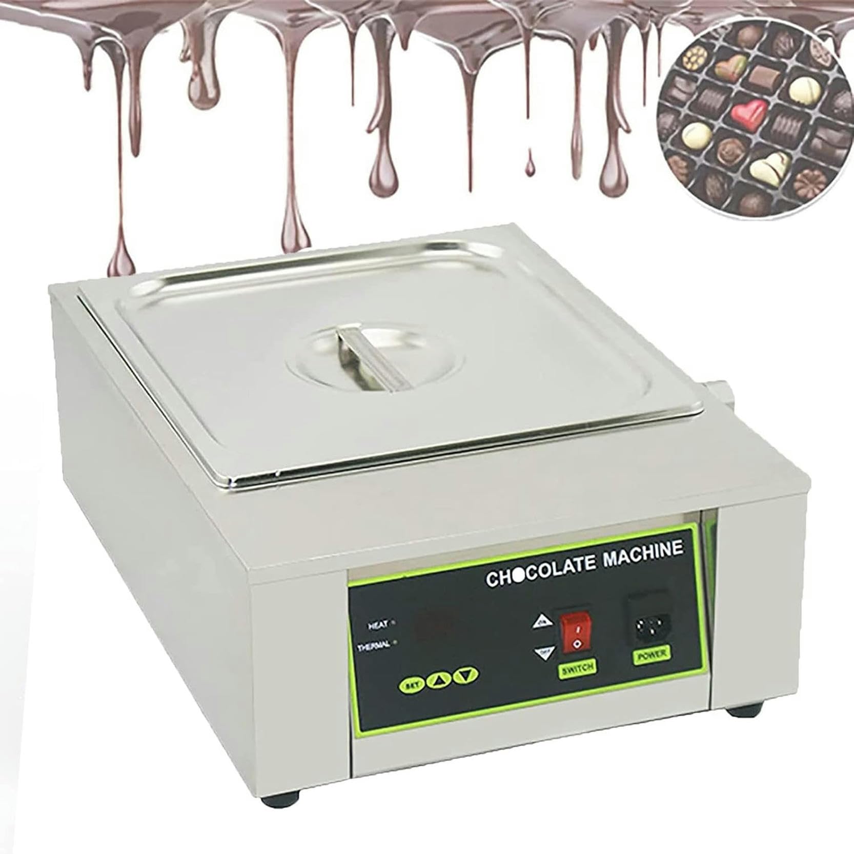 Crogiolo Di Fusione Del Cioccolato, Macchina Elettrica Di Fusione Del Cioccolato, Macchina Elettrica Commerciale Di Tempra Del Cioccolato 0 ℃~95 ℃/0 ″~194 ″ Macchina Di Colata Del Cioccolato