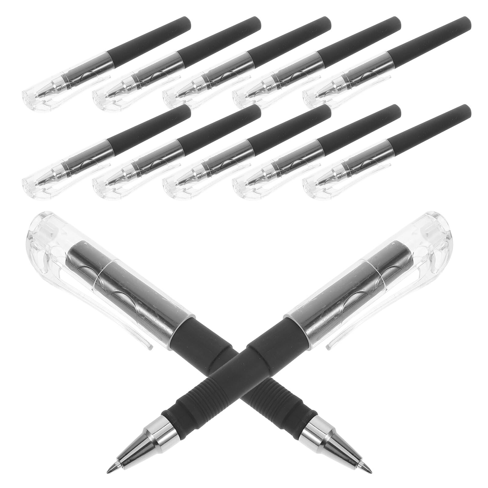 SHINEOFI 50 Pezzi Penna Gel Mini Tascabile Nera Inchiostro Rapido, Design Semplice in Plastica, Scrittura Scorrevole e Portatile per Studenti e Ufficio