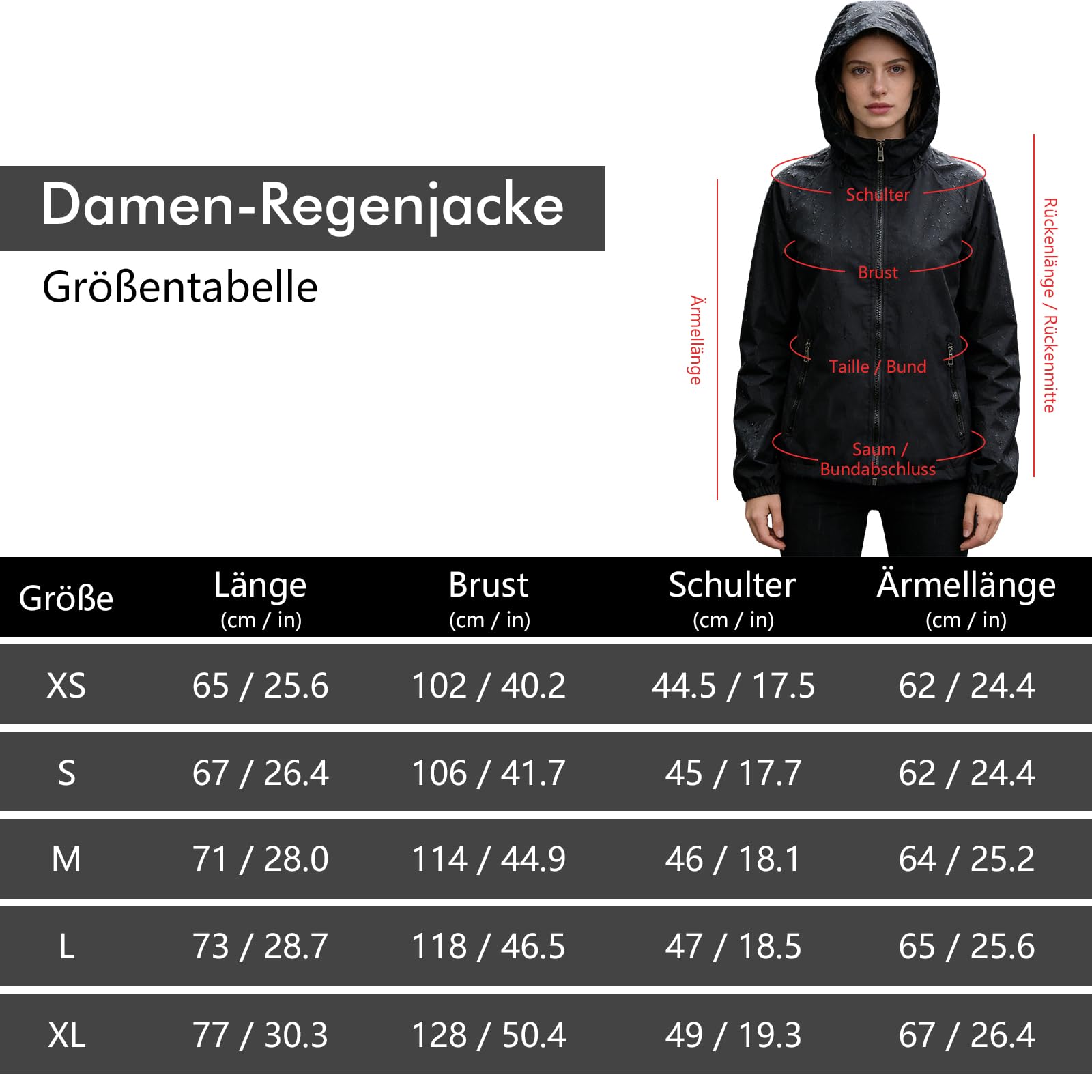 Leichte Regenjacke Damen, Regenjacke Damen Wasserdicht Atmungsaktiv, Fahrradjacke für Frauen Fahrrad Sport Outdoorjacke