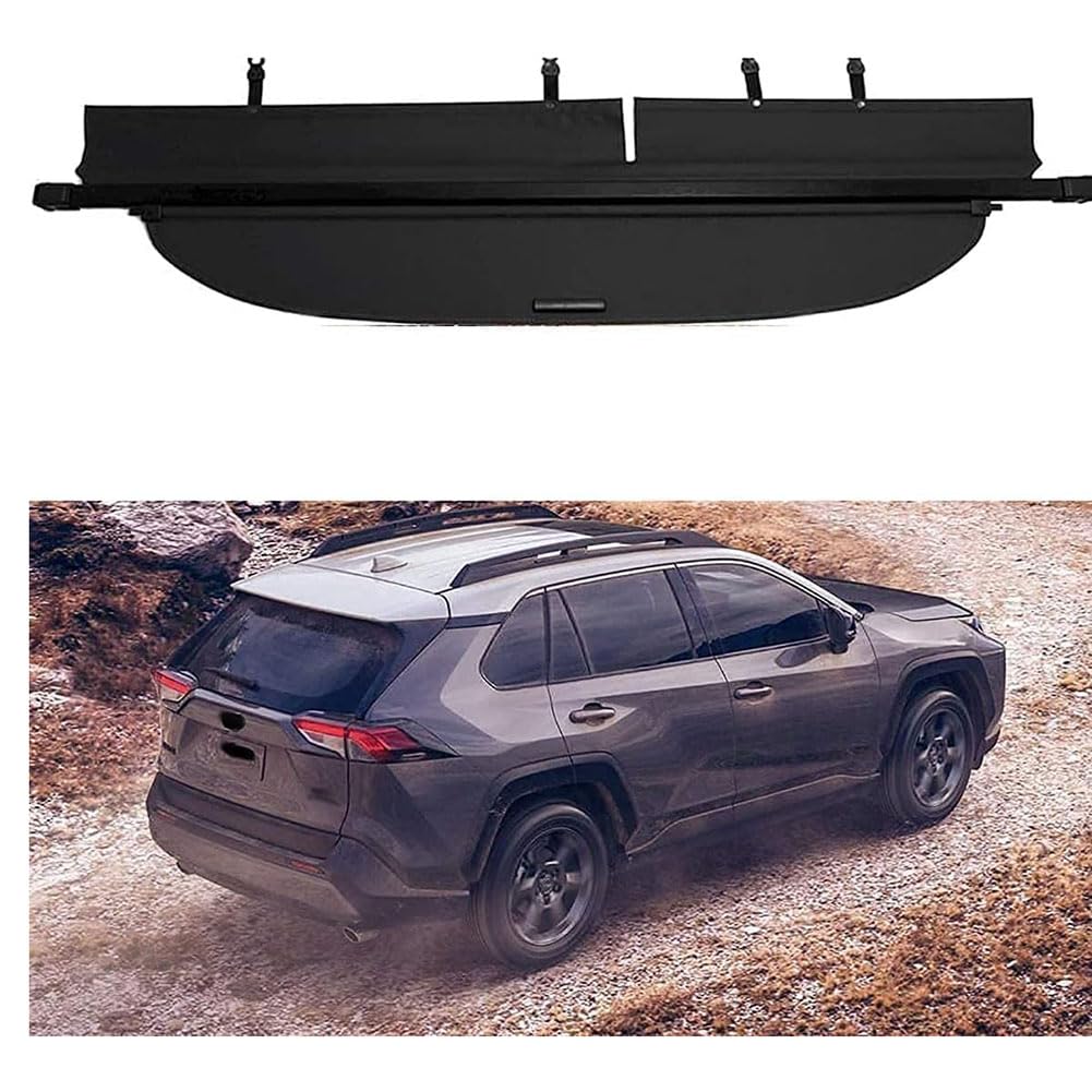 OZFRVXUG Retractable Rear Trunk Parcel Shelf for Toyota Rav4 2013-2020, Trunk Parcel Shelf Luggage Shade Shield Security Organizer Boot Load Shielding