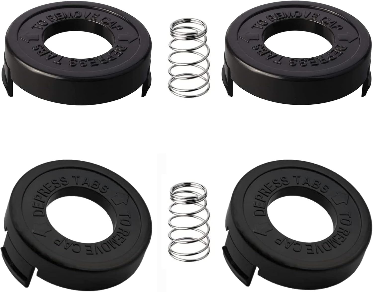 RS-136 682378-02 Cap Cover Compatible with Black Decker ST1000 ST4000 ST4500 GE600 CST800 ST6800 String Trimmer,68237-02 6823378-02 Trimmer Spool Cap with Spring Parts (6 Pack)
