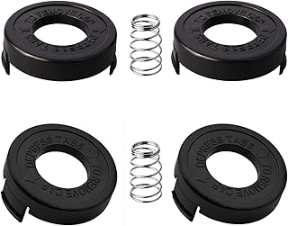 Eyoloty RS-136 682378-02 Cap Cover Compatible with Black Decker ST1000 ST4000 ST4500 GE600 CST800 ST6800 String Trimmer,68237-02 6823378-02 Trimmer Spool Cap with Spring Parts (6 Pack)