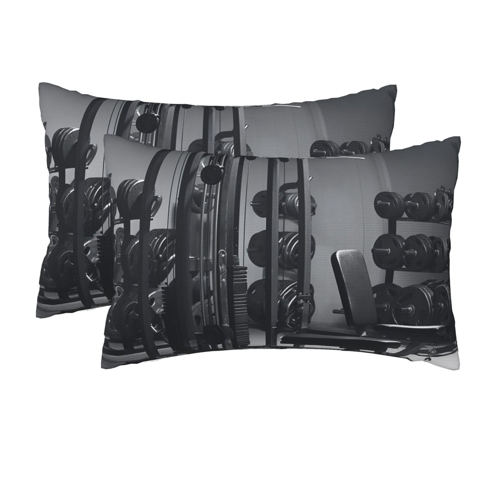 2 Pack Queen Pillow Cases with Hidden Zipper, Soft Breathable Pillow Covers for Hair and Skin, Gym Equipment Pillowcases 20"x30" Bed Pillow Protectors Cover for Sleeping Gifts