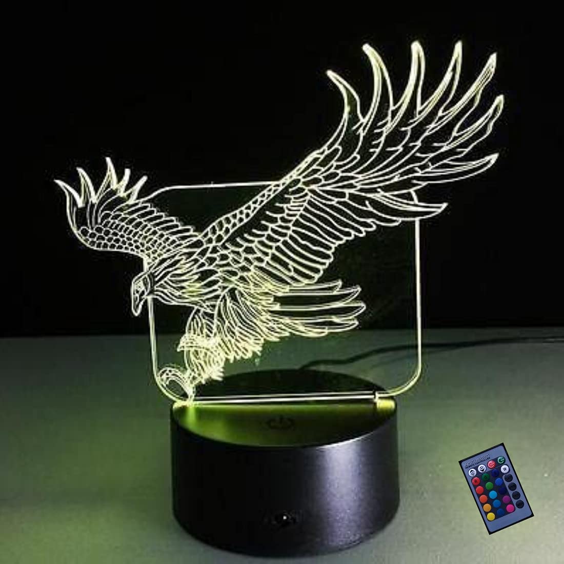 YTDZLTD Illusione Ottica 3D Budda Luce Notturna 16 Colori Mutevoli Telecomando USB Potere Toccare Cambiare Arredamento Lampada LED Lampada da Tavolo Bambini Brithday Natale Regalo
