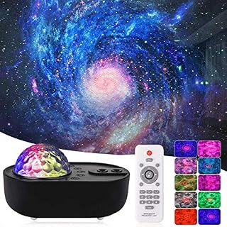 LED Light Projector,3 in 1 Galaxy Night Light Projector 10 Colour Modes 360°Rotating with Bluetooth & Timer & Remote Control for Kids,Adult,Party,Gifts,Christmas (Black)