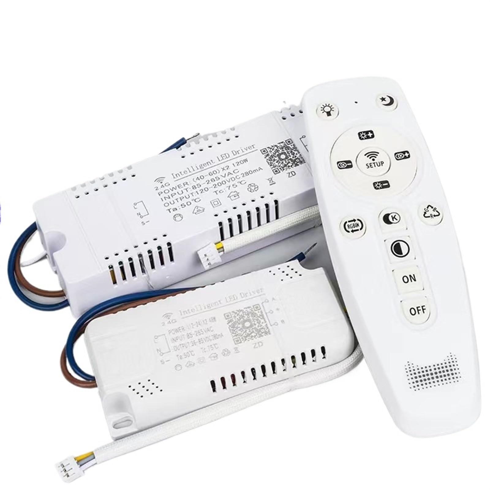 Ingresso di energia AC85-265 V, controllo applicazione LED, isolamento LED, controller 2,4 G, LED intelligente, telecomando (40-60 W) X2 per colore regolabile, 1 unità (30-50 W)-2)