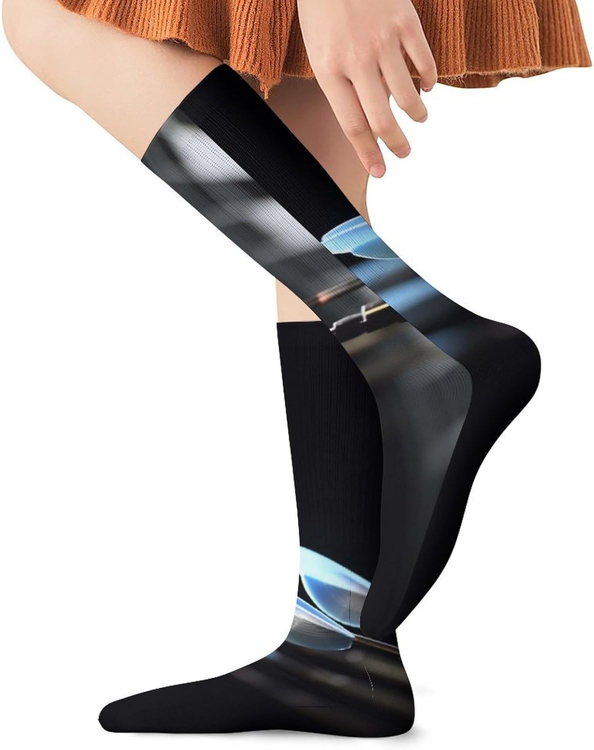 Breathable Crew Sock, Moisture Wicking, Athletic Calf Socks, Cozy | Darts Arrows Compression Socks for Women Men, Lightweight High Work Socks for Business, Casual