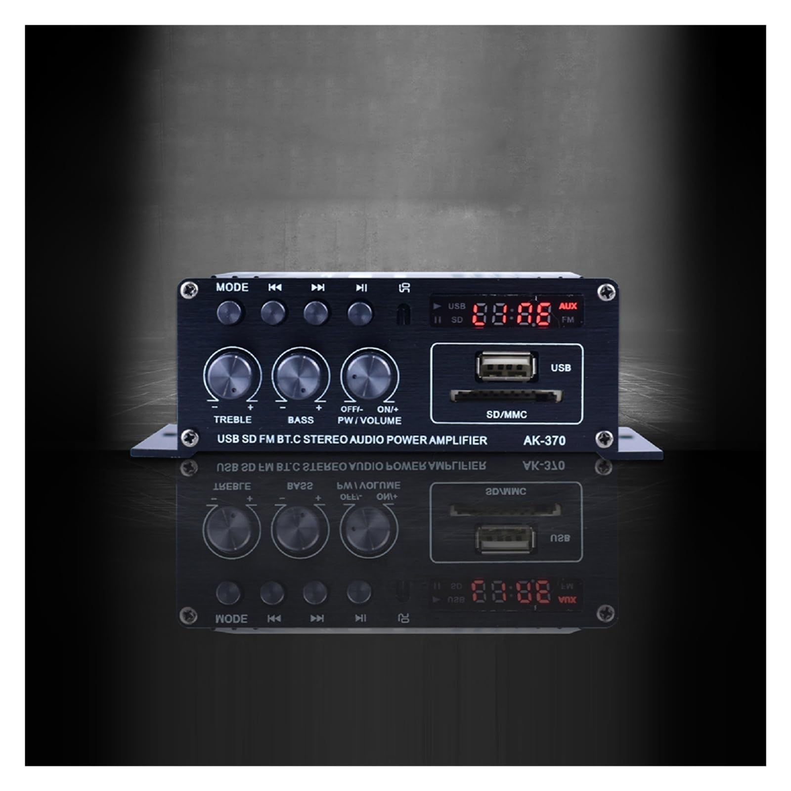 AK-370 Wzmacniacz kompatybilny z Bluetooth 20 W + 20 W Wzmacniacz mocy DC 12 V Głośnik muzyczny Mini HIFI Stereo Do kina domowego