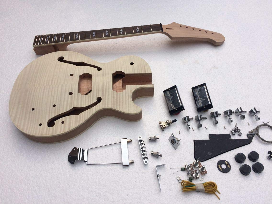 Kit guitare électrique jazz semi-creux avec toutes les pièces