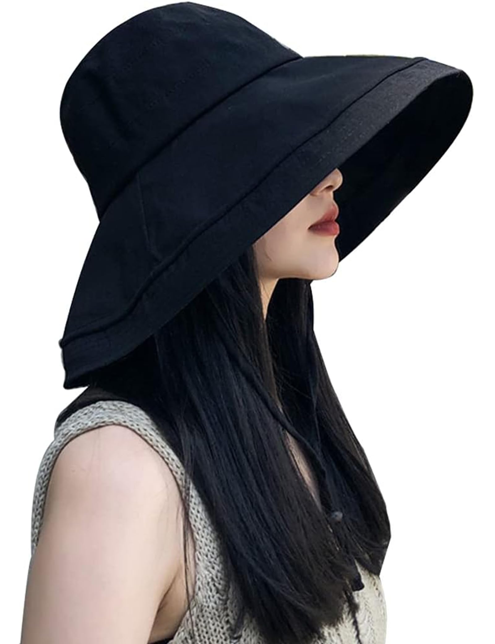 Wide Brim Sun Hat Adjustable Strap