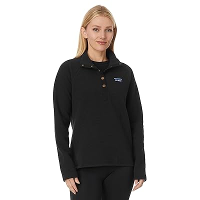 L.L.Bean Lakewashed Ottoman Knit Quarter Snap Women
