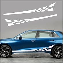 Car Body Stickers, for Benz GLE GLK GLS GL G ML Checkered Flag Racing Stripes Graphics Side Door Vinyl Decals Waterproof Styling Accessories,B