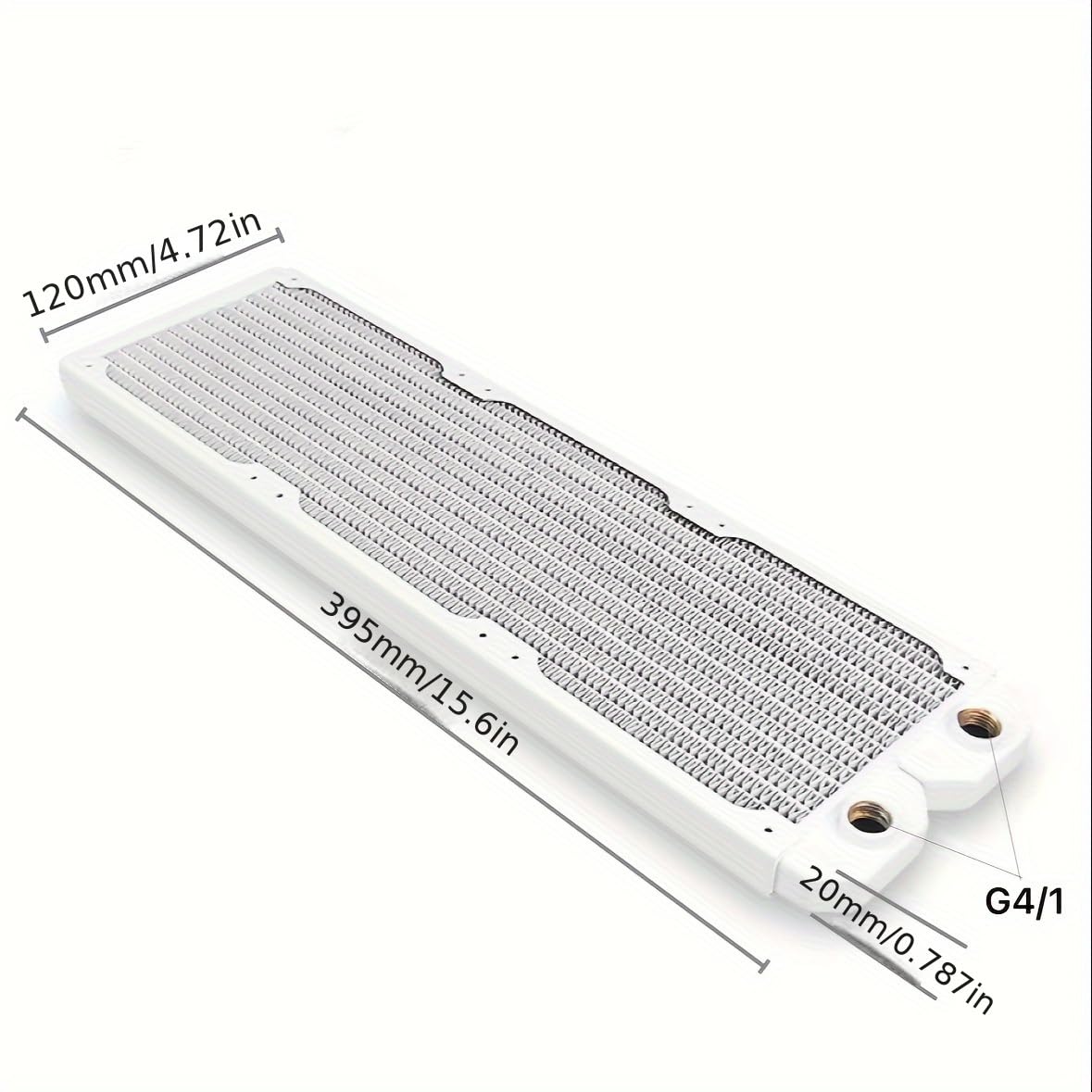 Generic Radiatore per PC da 20 mm di spessore, sistema di raffreddamento a liquido, doppia filettatura G1/4 per raffreddamento ad acqua del computer, bianco (360 mm)