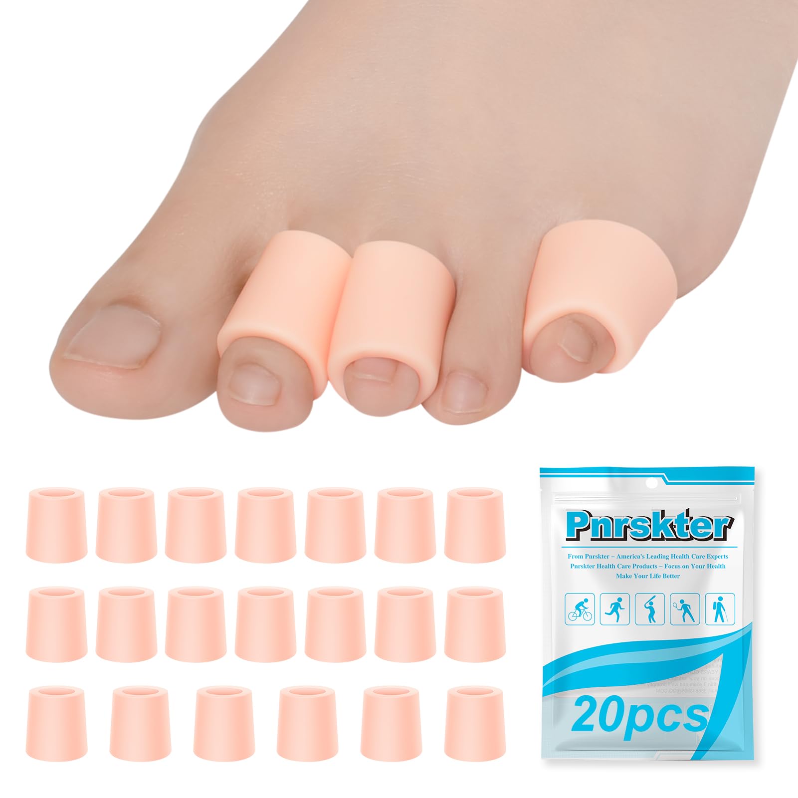 Gel Zehenkappen Zehenschutz Zehenschoner, Neues Material, Silikon Zehenschutz Kleine Zeh, für Blasen, Hühneraugen, Hammer Zehen, Zehennägel Verlust