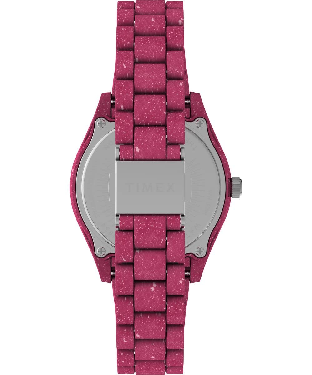 Timex Trend zegarek damski 37 mm – różowa ekologiczna bransoletka, różowa tarcza, koperta w kolorze różowym, TW2V77200