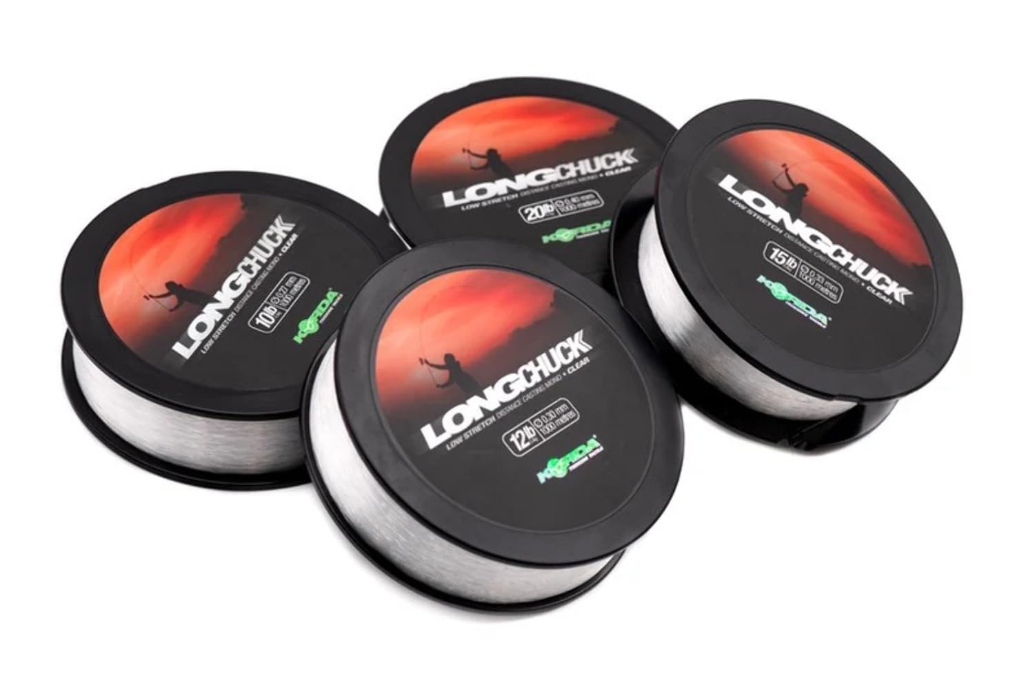 Korda LongChuck Clear Fishing Line, 20lb/0.40mm, Monofilament, Designed for Long Range Casting, Ultra-Low Stretch, Low Water Absorption, High Strength to Diameter Ratio, 1000m Length