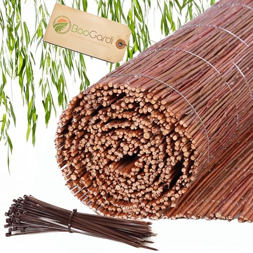 BOOGARDI Weidenmatte - 20 Größen - Weidenzaun 30 cm hoch x 300 cm lang -...