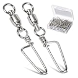 High Strength Fishing Snap Swivels - Stainless Steel Ball Bearing Swivels - Saltwater & Freshwater Fishing