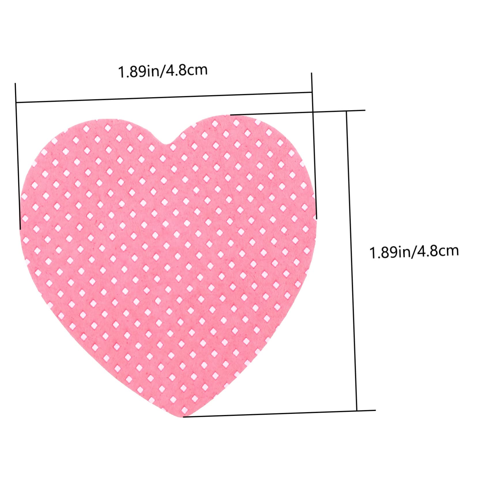 NOLITOY Nail Polish Remover Pads 200 Sheets Heart Shape Pink Cotton for Home Travel
