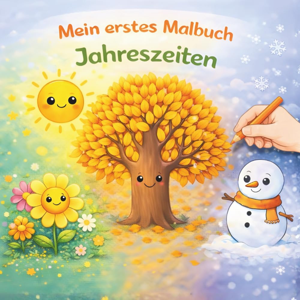 Malbuch Jahreszeiten ab 3 Jahren – Mein erstes Malbuch zum Entdecken: Einfache Motive für Kinder von 3–5 Jahren