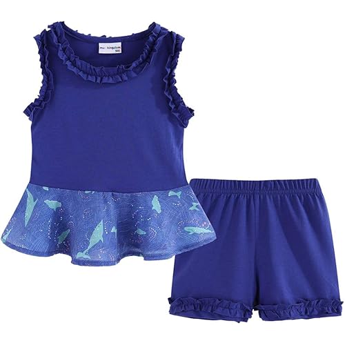 Mud Kingdom Girls Summer Outfit 2 Piece Skirt Set Shorts Set 9 Months-9 Years