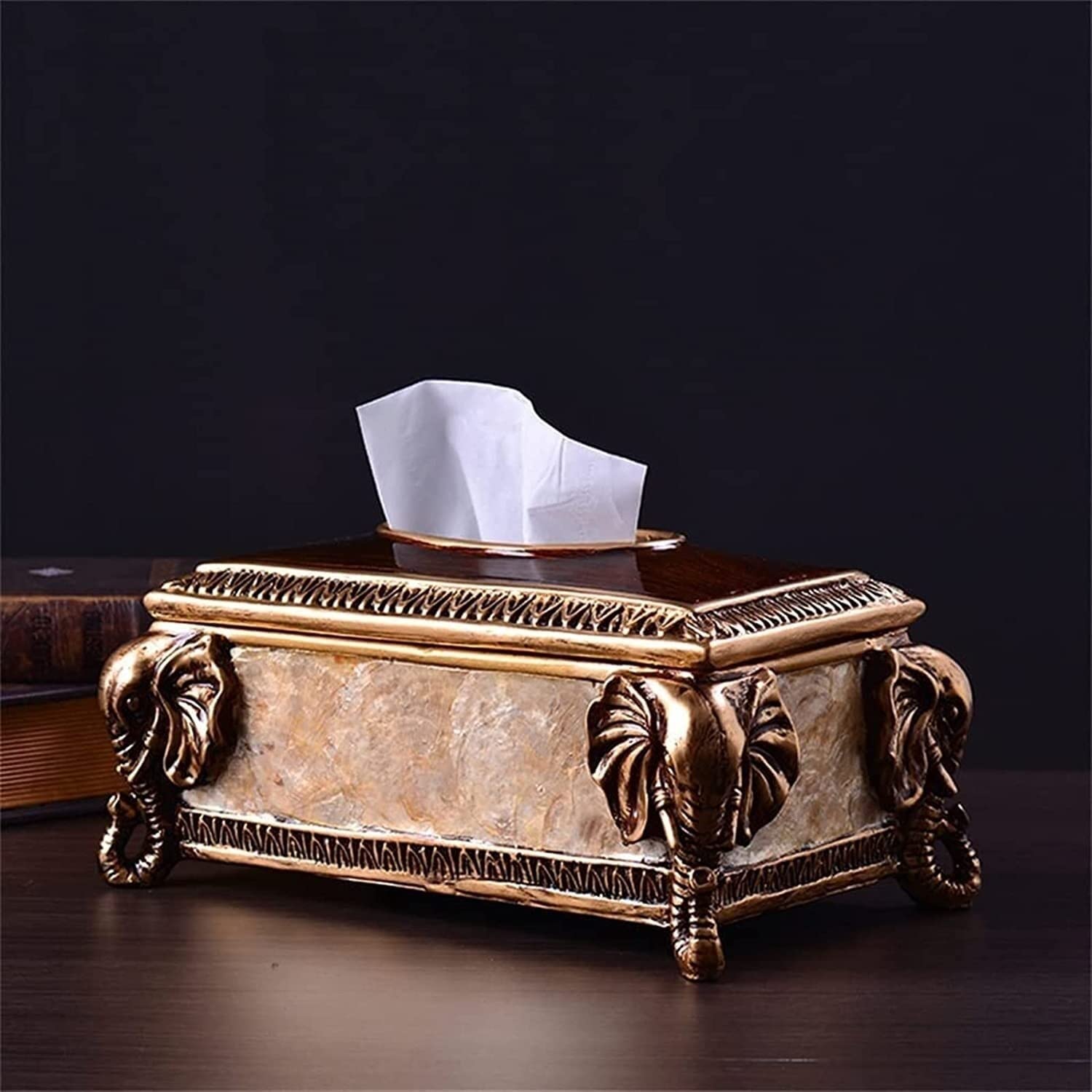 GTHTUHFD European-Style Multi-Function Tissue Box Living Room Coffee Table Bedroom Drawing Paper Box American Dining Table Storage Box