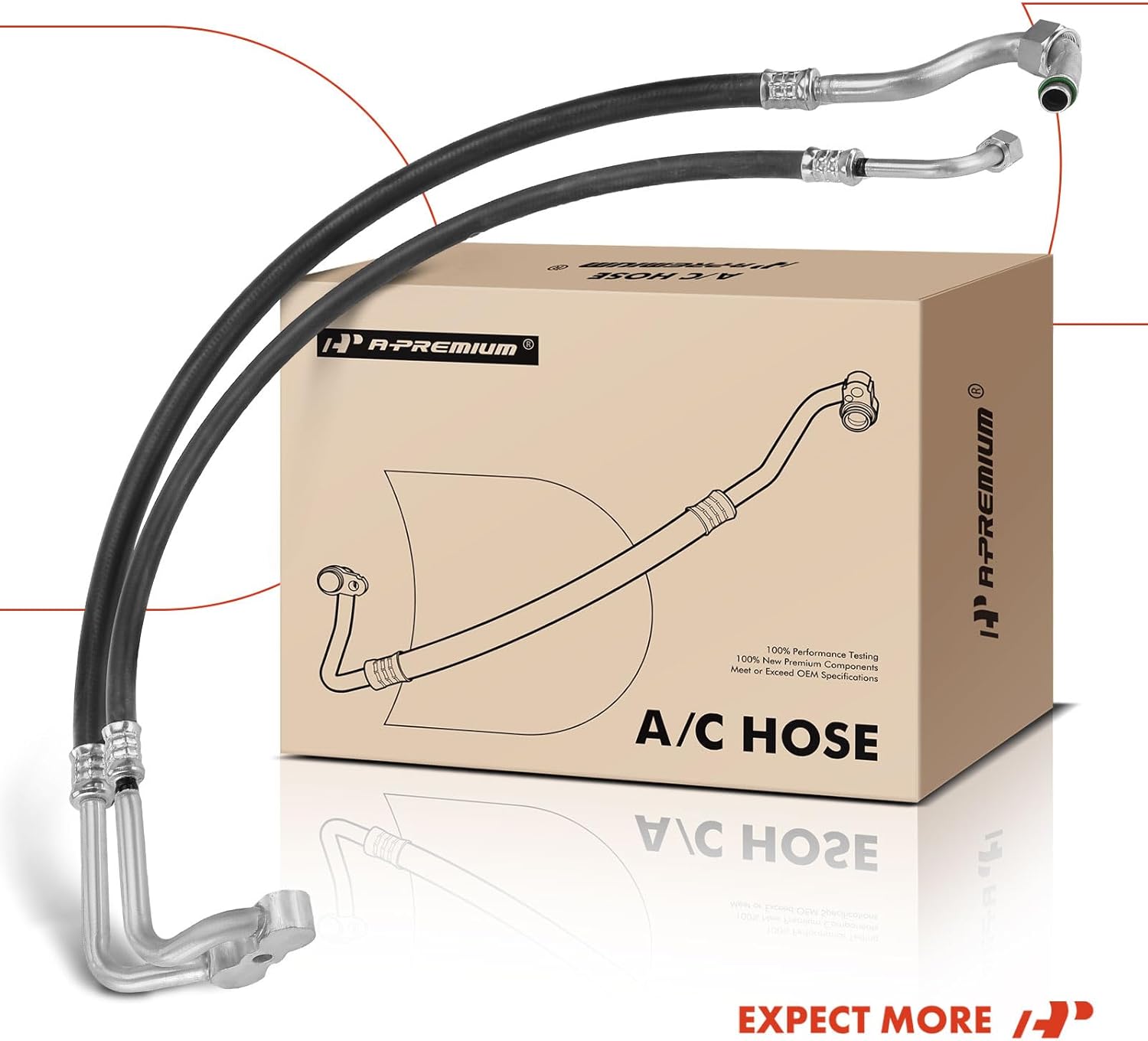 A-Premium A/C Suction Hose & Discharge Line Hose Assembly Compatible with Chevrolet S10 1982-1986, S10 Blazer 1983-1986 & GMC S15 1982-1986, S15 Jimmy 1983-1986, 2.8L