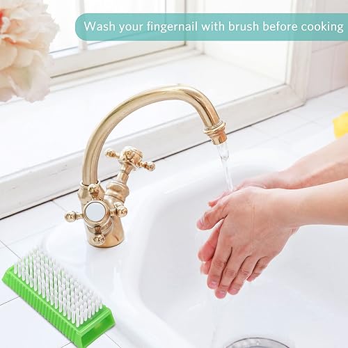 Miniatura 6 de Boao 5 cepillos para limpiar las uñas de los dedos, cepillo de uñas rígido para hombres, cepillo de limpieza de plástico resistente para limpieza de