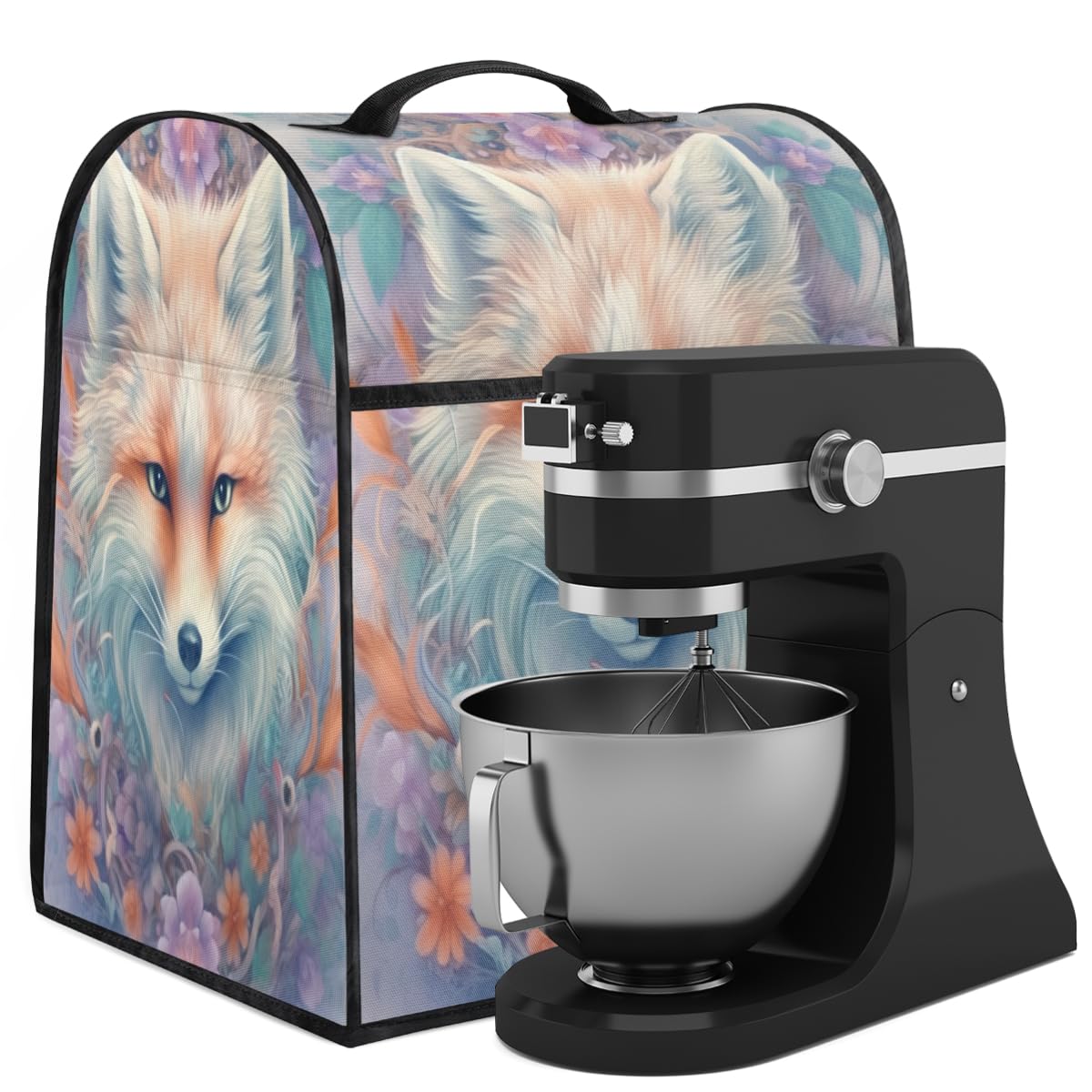 Coffee Maker Cover Cute Fox Animal Kitchen Appliance Covers Small Appliance Covers Blender Cover Juicer Cover Dust Covers for Kitchen Appliances with Top Handle and Pockets,Washable,B175