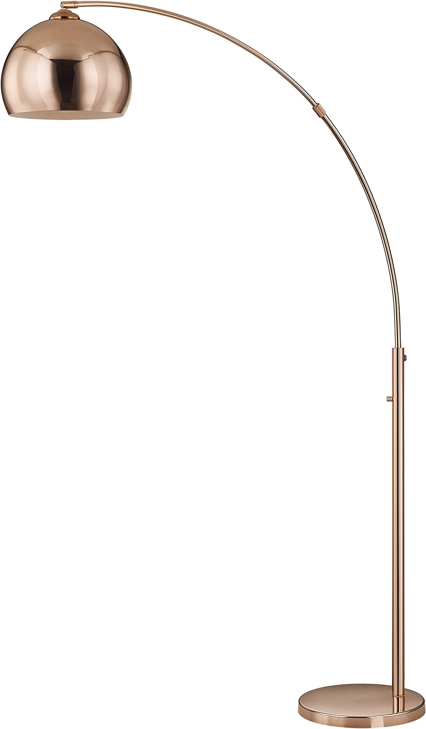 Artiva USA LED611108RC Alrigo LED Arch Floor Lamp with Dimmer, 48" x 14" x 80", Rose Copper