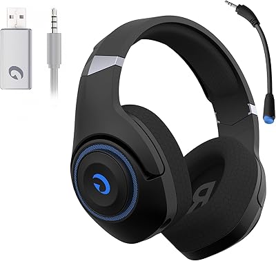 KAPEYDESI Wireless Gaming Headset with 2.4GHz Wireless and Bluetooth 5.2, 40H Battery, ENC Mic, Wireless Gaming Headphones for PS5/4, PC, Switch (Black)