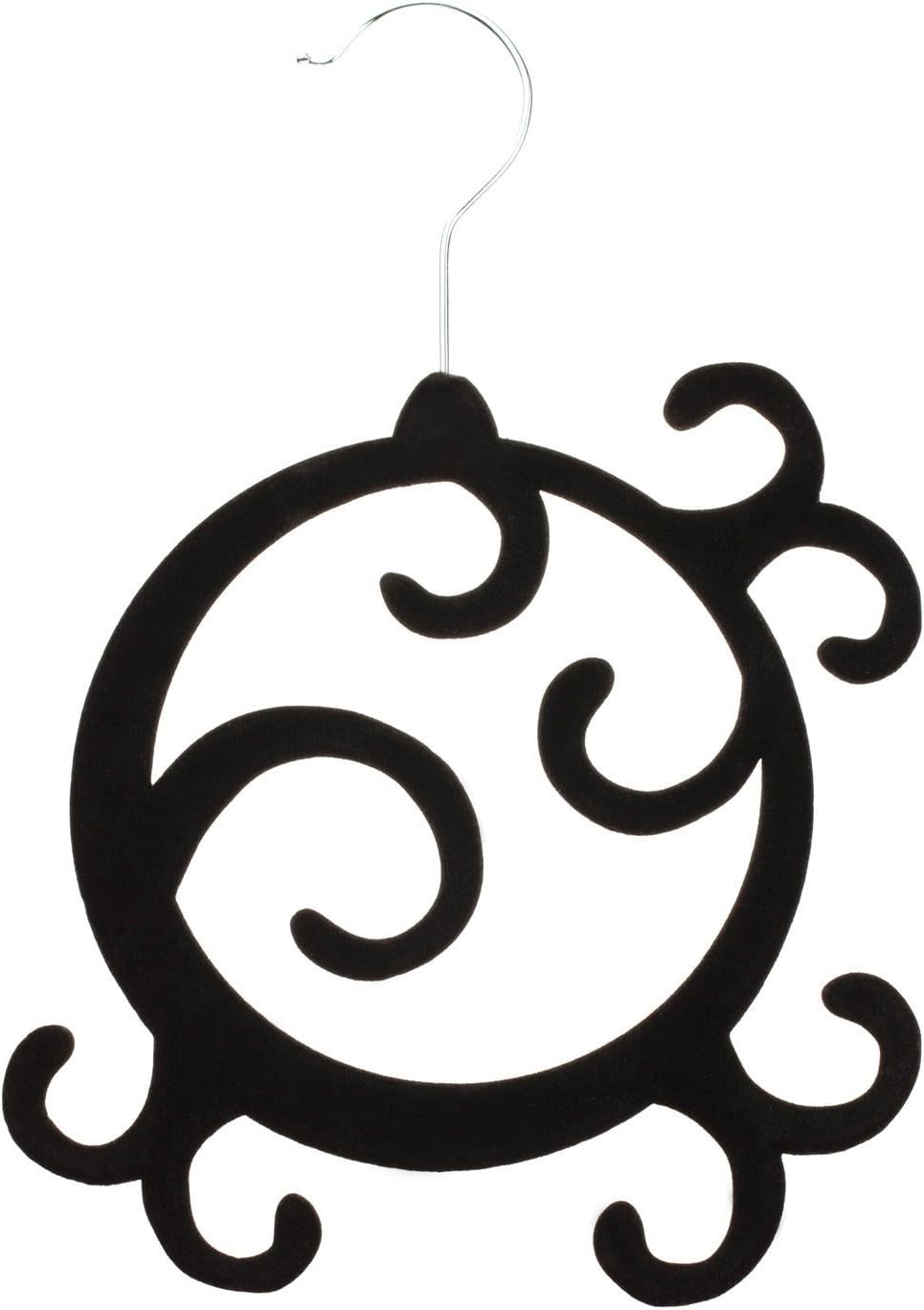 Scarf, Jewelry Hanger/Organizer - Black Diamond Flocked Velvet – for Scarves, Shawls, Fashion Accessories,Necklaces, Pendants, Chains, Beads - Men’s Bolos, Ties, Belts, Medals.