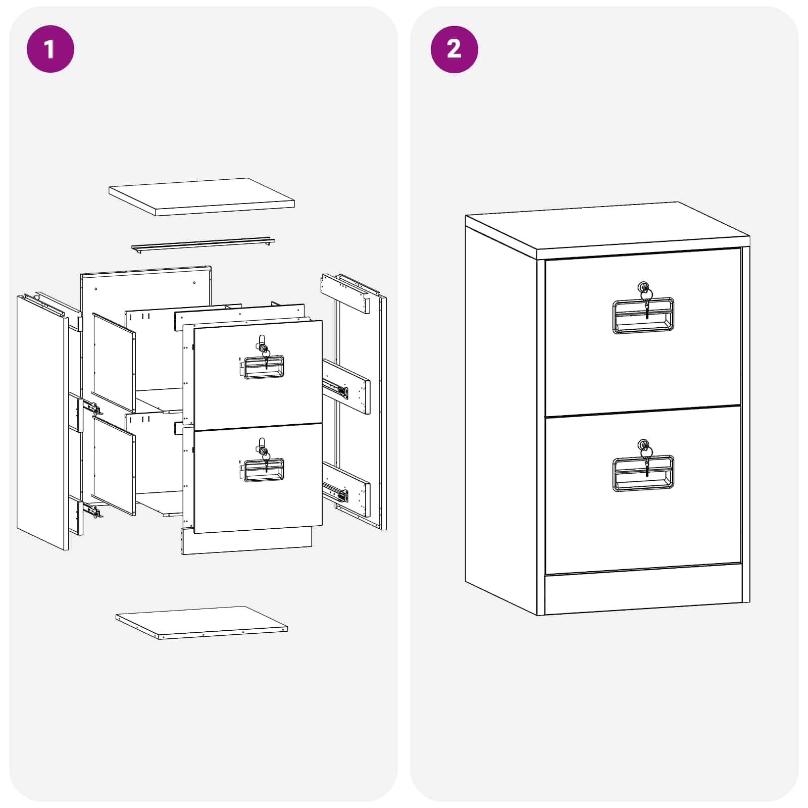 vidaXL Aktenschrank Rosa 45,5 x 42 x 74,5 cm Kaltgewalzter Stahl, Moderner Arbeitsplatz, stylischer Metall-Schrank, geräumige Schubladen für die Organisation und sichere Ablage