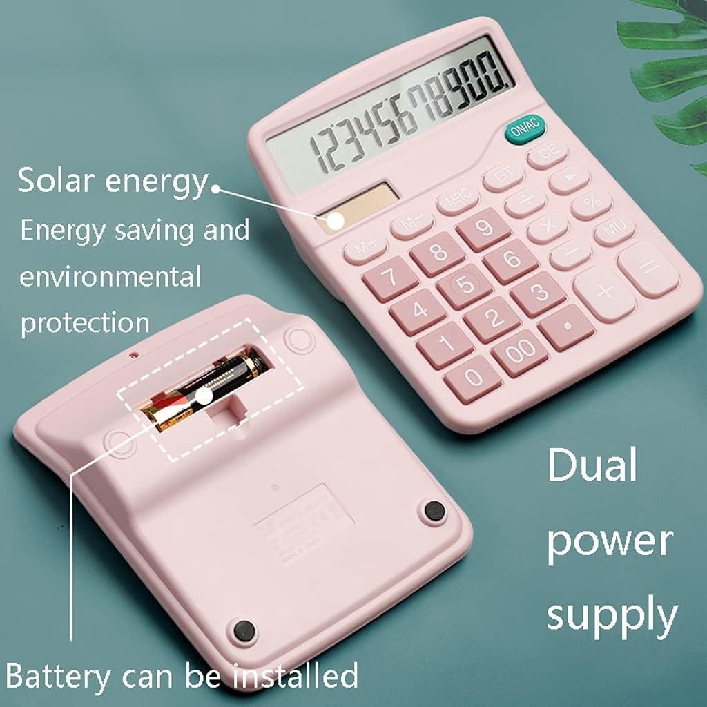 Creative Solar Dual Power Scientific Calculator,12-Digit Large-Screen Mini Portable Silent Calculator, Suitable Accounting Student Gift (Color : Blue, Size : 5.7inchs) (Black 5.7inchs)