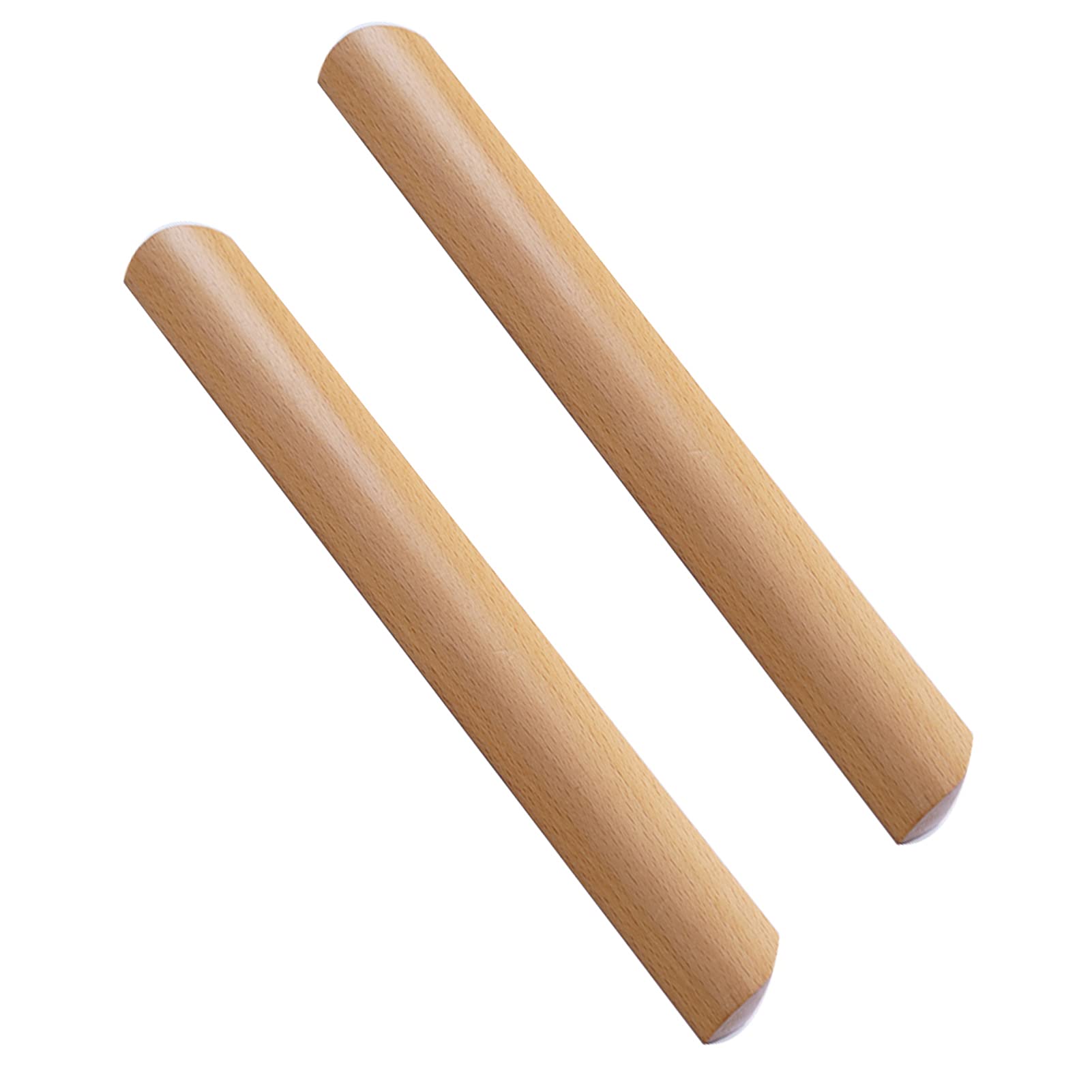 Niusabou One Color Single Hole Handle, Semicircle Solid Beech Wood Drawer Pulls 2Pcs Cabinet Handles Multiple Hole Distances(Hole Distance 256Mm)