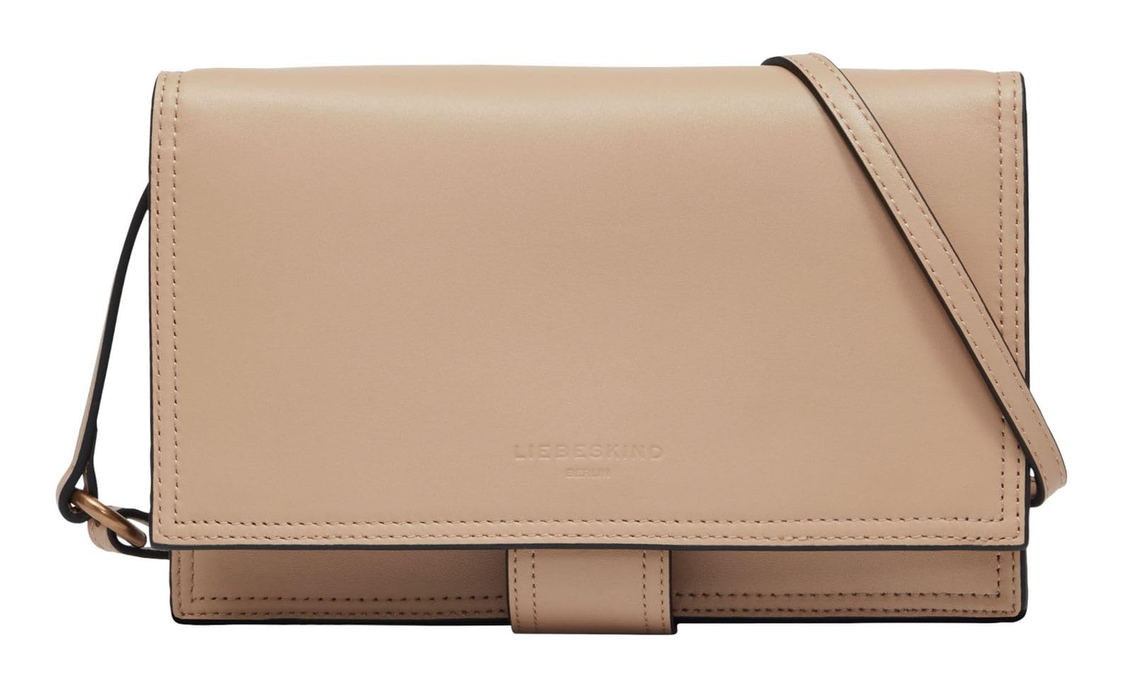 LIEBESKIND BERLIN Leather cross body bag Lisa Calf Optic Crossbody Bag Sandy beige