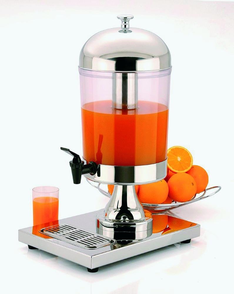 APS 10795 Saftdispenser -INOX STAR-, 36 x 26 cm, H: 55 cm, Edelstahl, SAN, inkl. Crushed Ice Röhre