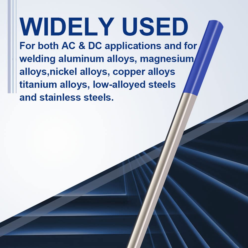 MAUTO TIG Welding Tungsten Electrodes - 2% Lanthanated (Blue, WL20), 1/16" X 7", 10-Pack