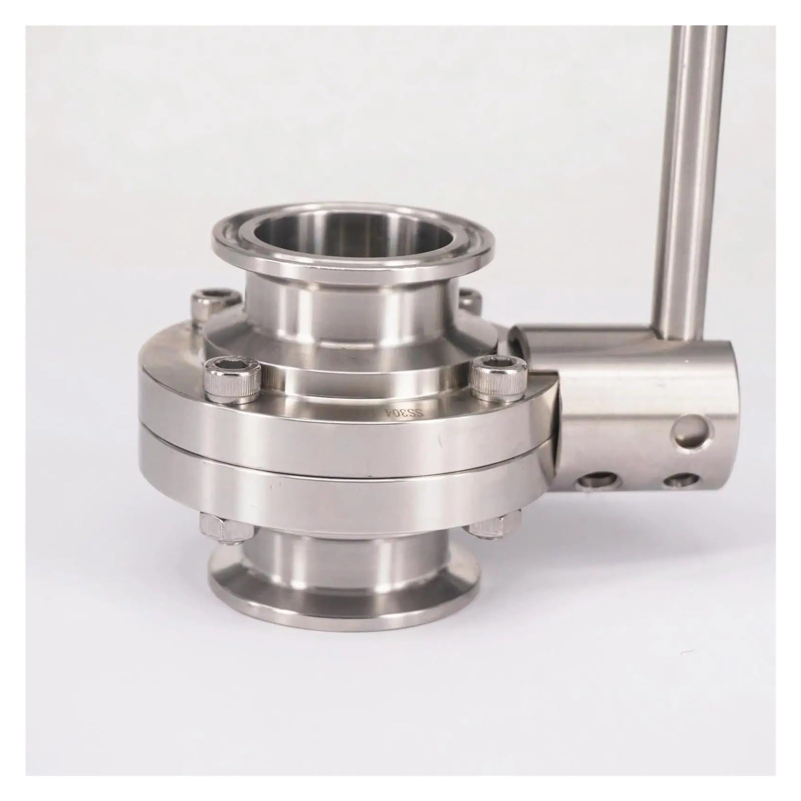 Válvula de mariposa de triple abrazadera sanitaria de acero inoxidable SS304 de 1-1/2 "38 mm for elaborar cerveza y productos lácteos