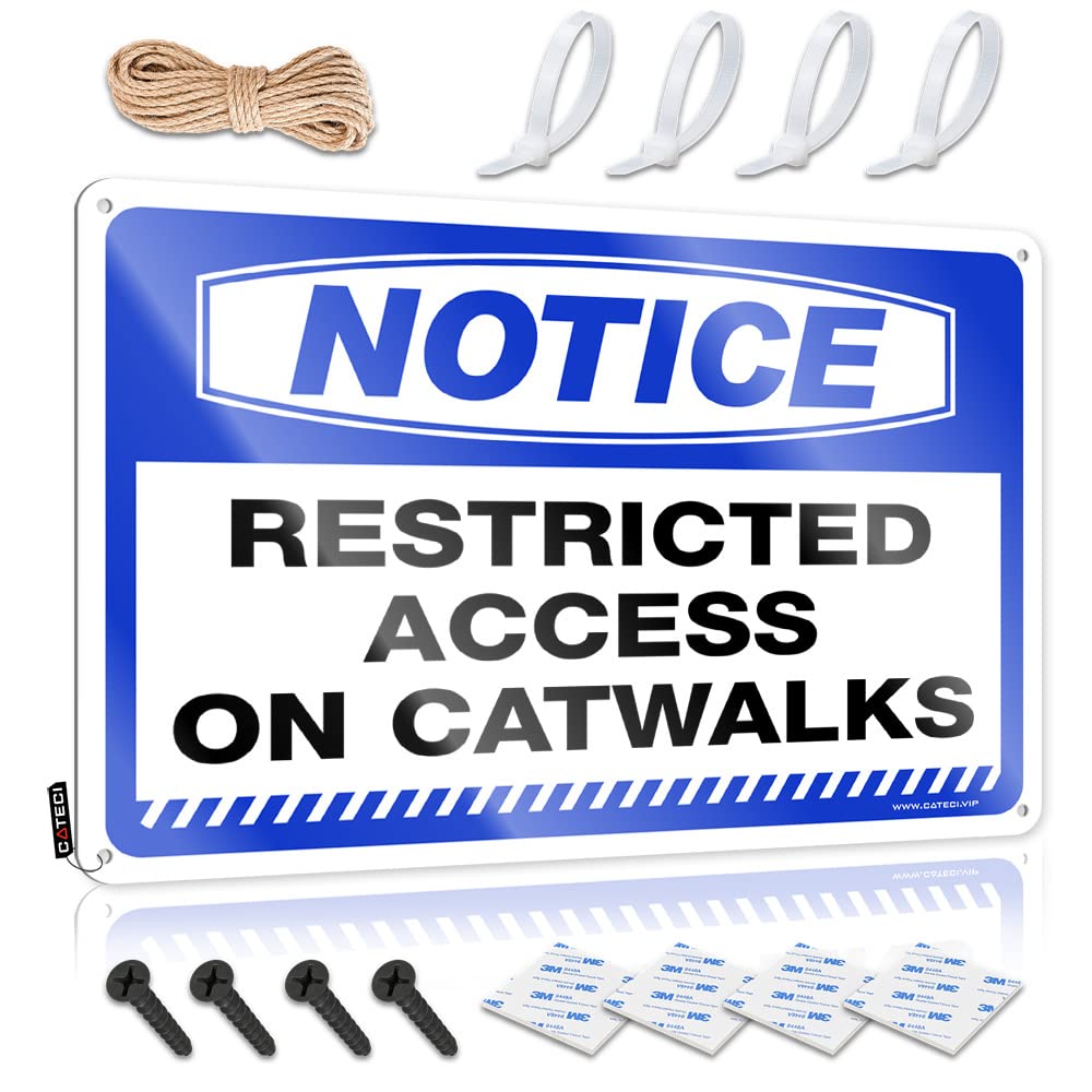 Door Signs For Bedroom Notice Restricted Access On Catwalks Tin Sign Beer Signs For Bar Garage Accessories For Man Cave(20X30CM)
